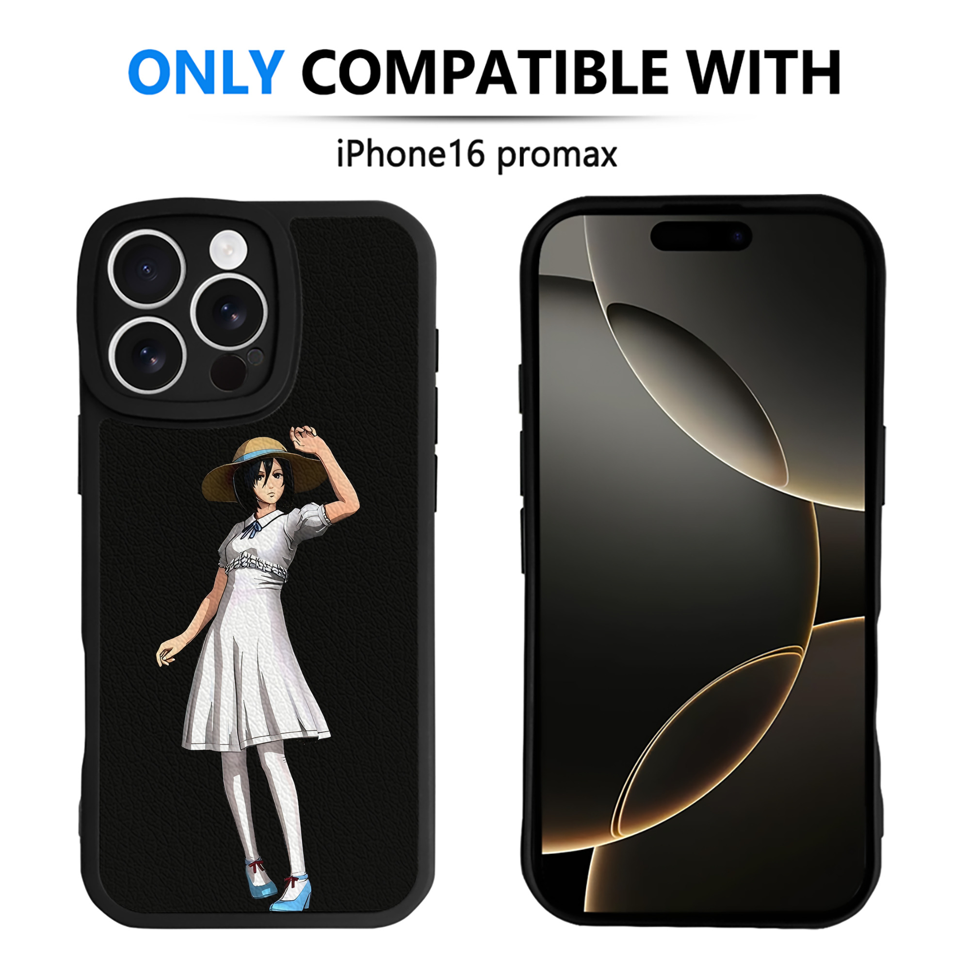 （画像用） 進撃の巨人 ミカサ·アッカーマン Attack on Titan Mikasa Ackerman 【iPhone 16シリーズ対応】シリコンスマホケース（レザー調） 材質：シリコン